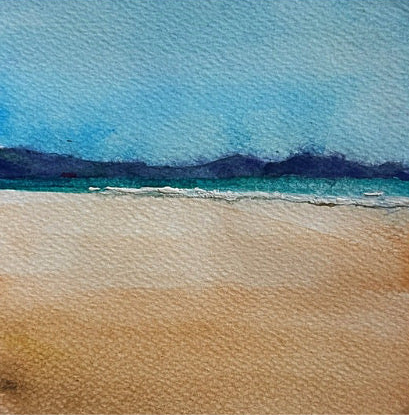 Newborough Beach, Anglesey – Framed Watercolor Landscape