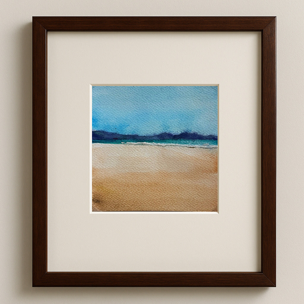 Newborough Beach, Anglesey – Framed Watercolor Landscape