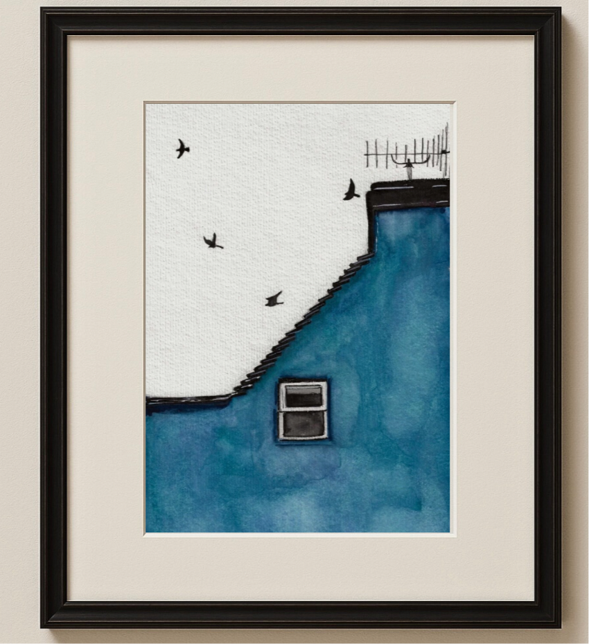 Blue for Sorrow – A4 (210 x 297 mm) Original Watercolour Painting