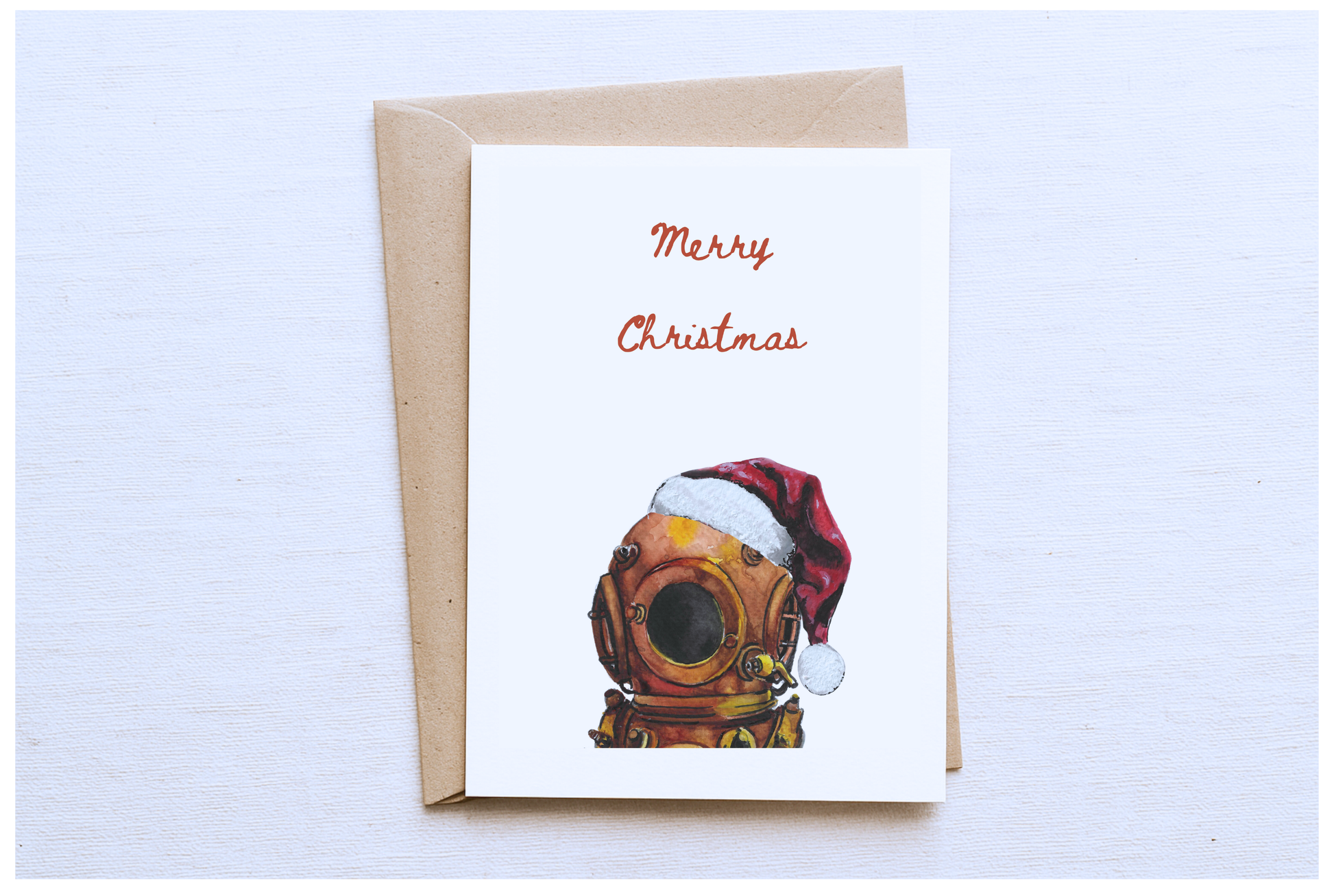 Whitstable Diver Helmet Christmas Card – “Merry Christmas”