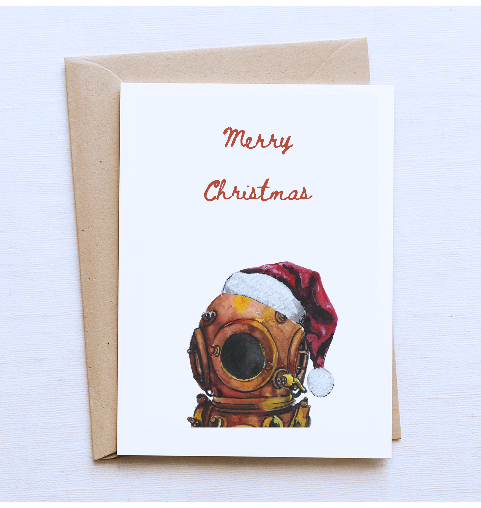Whitstable Diver Helmet Christmas Card – “Merry Christmas”