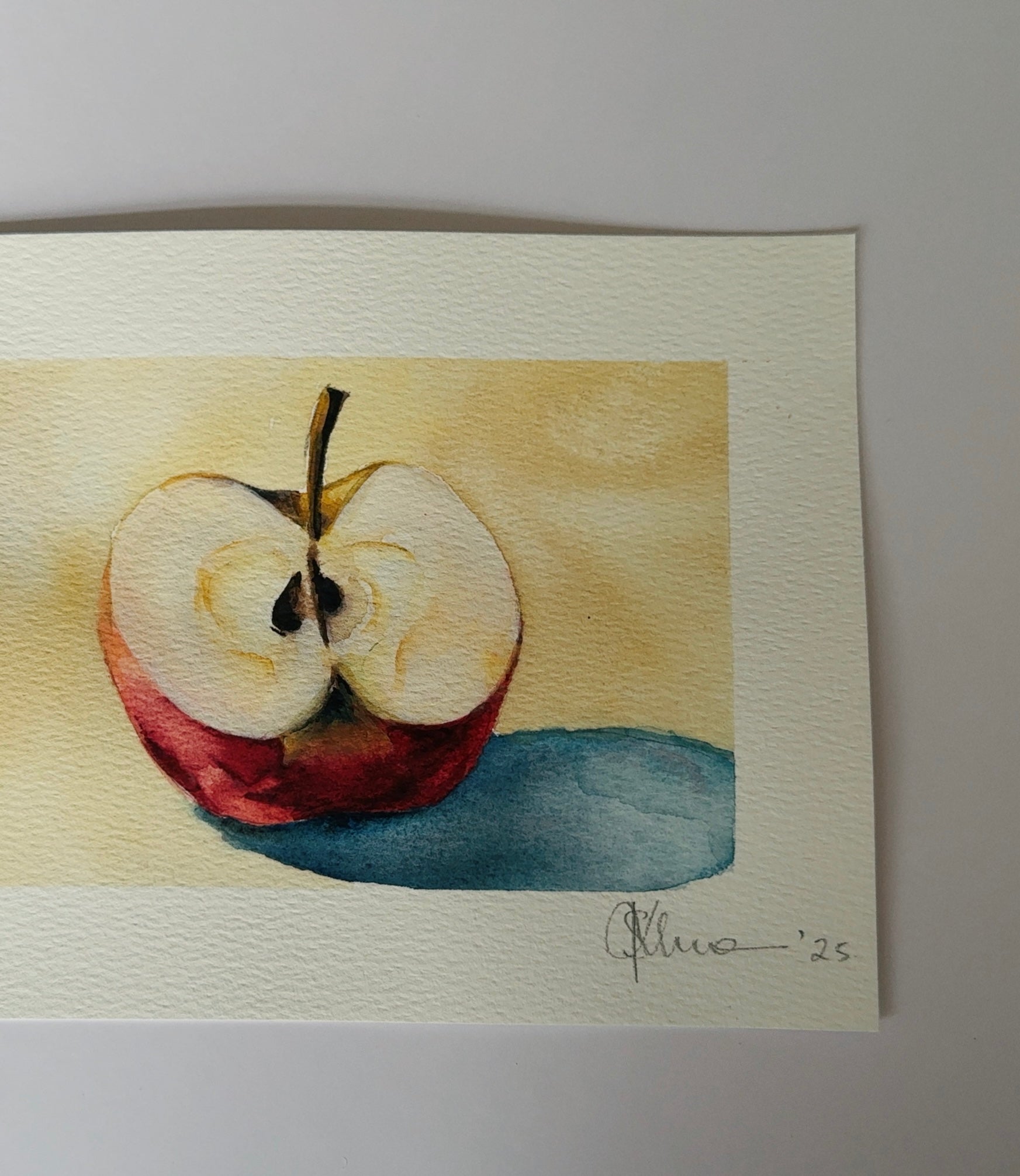 “Apple” – Original Watercolour | Rainbow Raindrops-148 mm × 210 mm