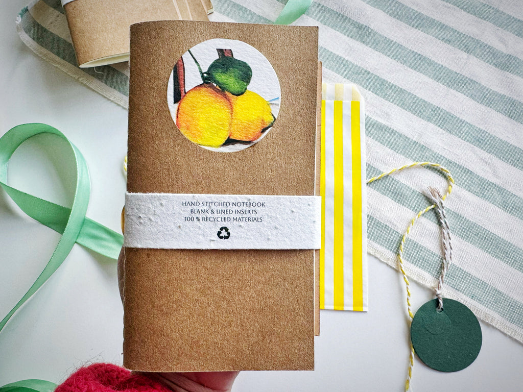 Lemons Handmade Mini Journal – Hand-Stitched Notebook