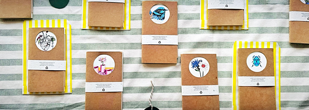 Rose Handmade Mini Journal – Hand-Stitched Notebook