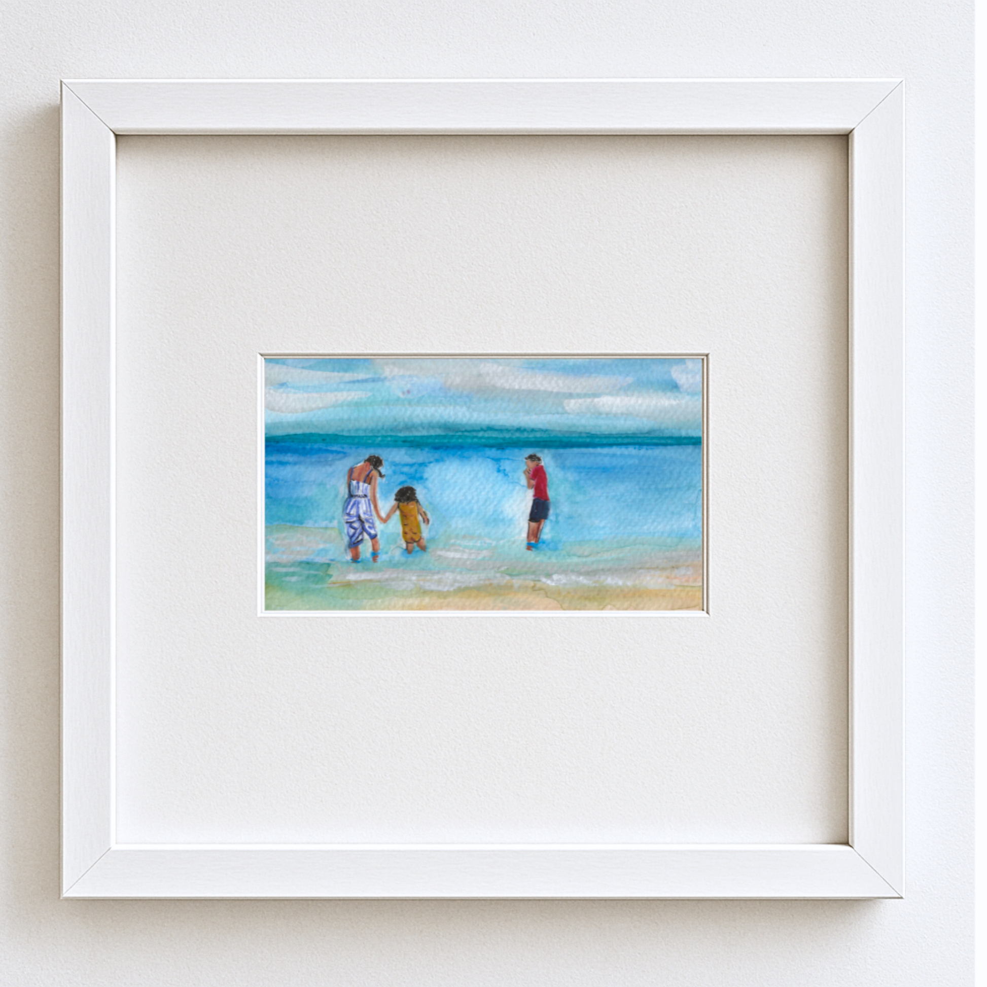 To the Shore Together – Original Framed A5 Watercolour (Whitstable Beach)