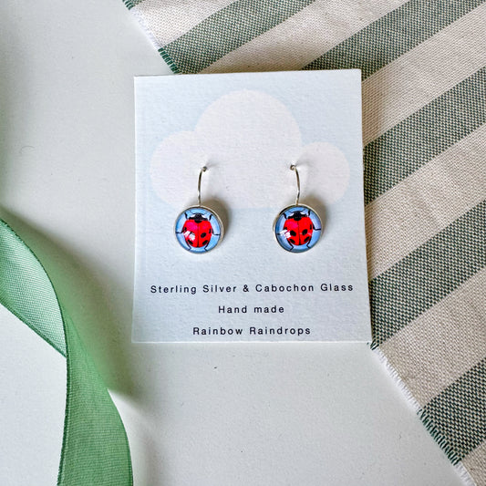 Ladybirds Silver Cabochon Earrings