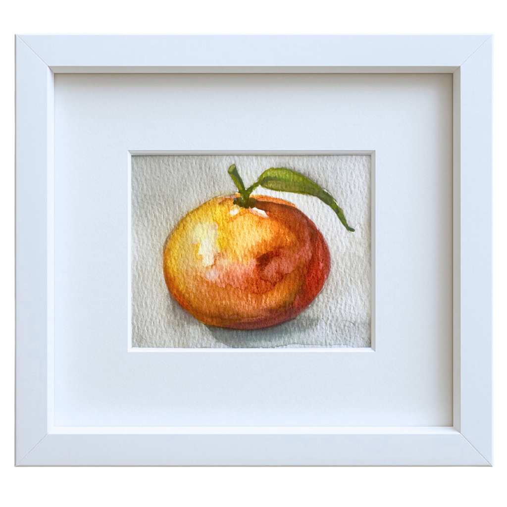 De Clementine –Mini Original Watercolour Still Life |  100 mm x 76 mm | Raindrops