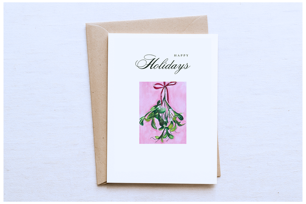 Mistletoe Christmas Card – “Happy Holidays”