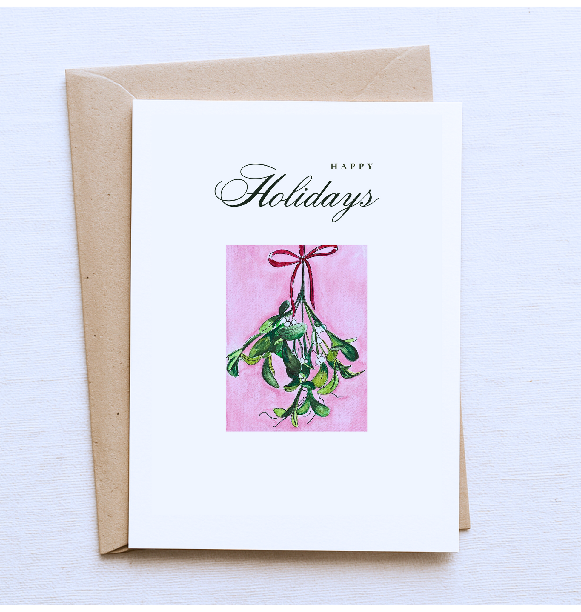 Mistletoe Christmas Card – “Happy Holidays”