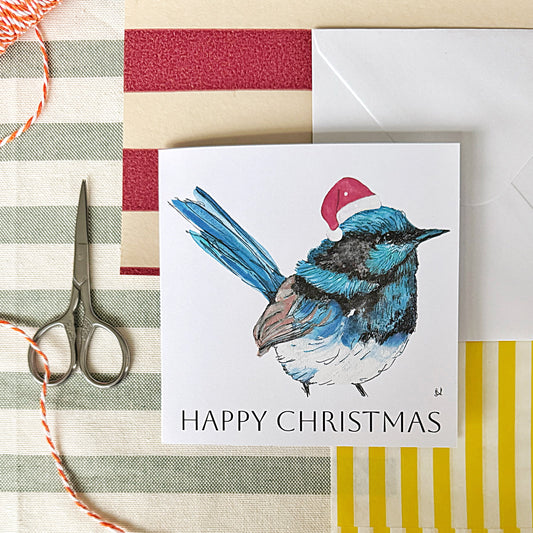 Fairy Wren Christmas Card