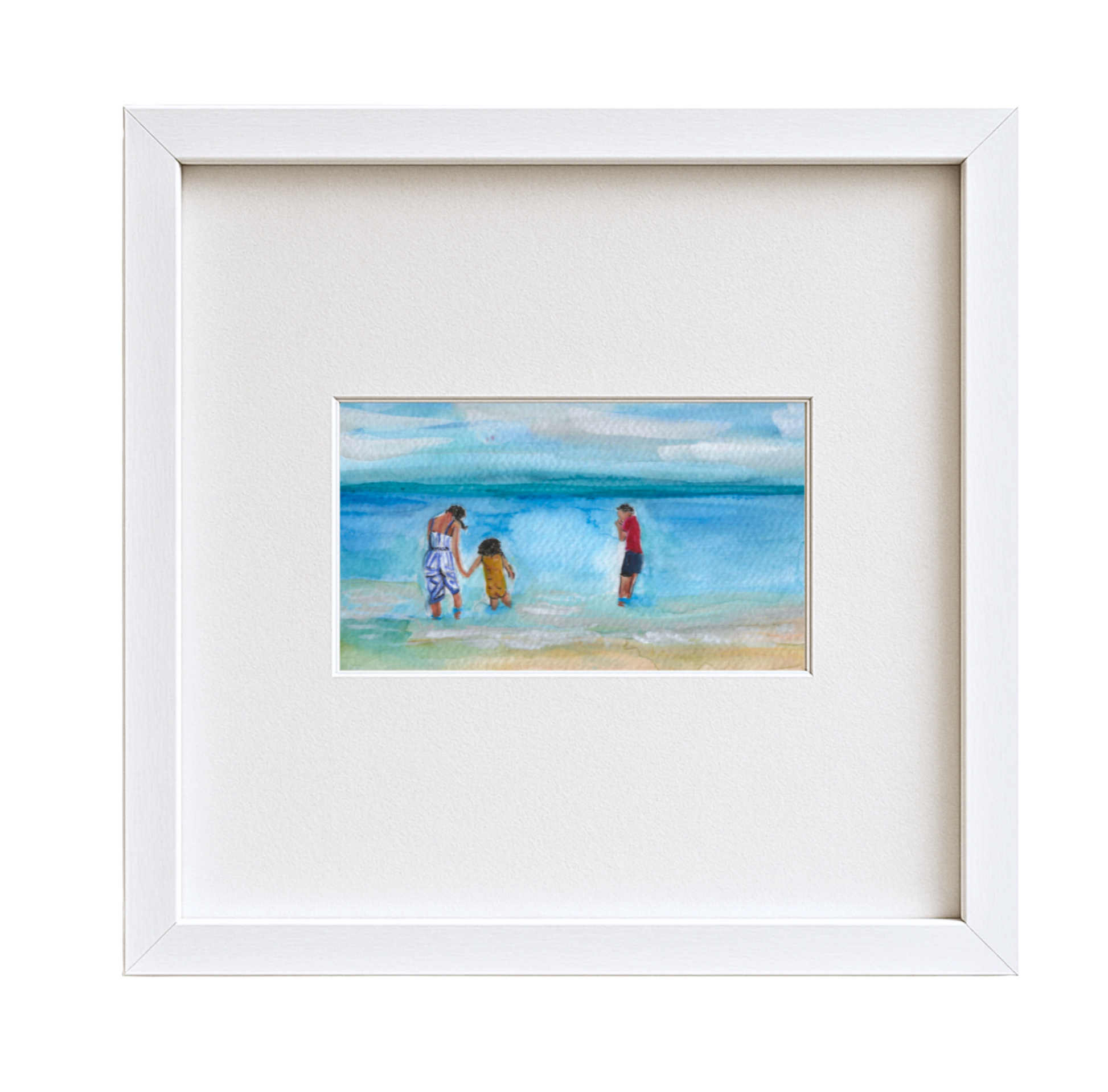 To the Shore Together – Original Framed A5 Watercolour (Whitstable Beach)