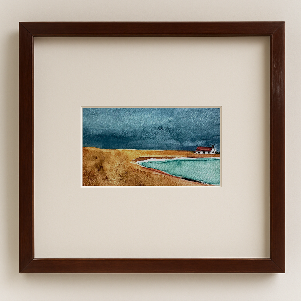 Shingle Street Cottage – Original Framed A5 Watercolour