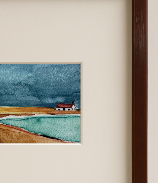 Shingle Street Cottage – Original Framed A5 Watercolour