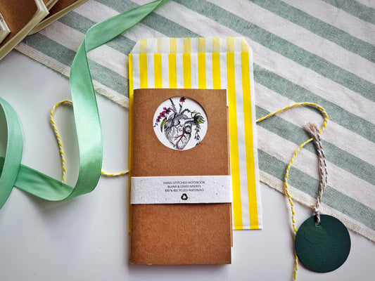 Wild heart Handmade Mini Journal – Hand-Stitched Notebook