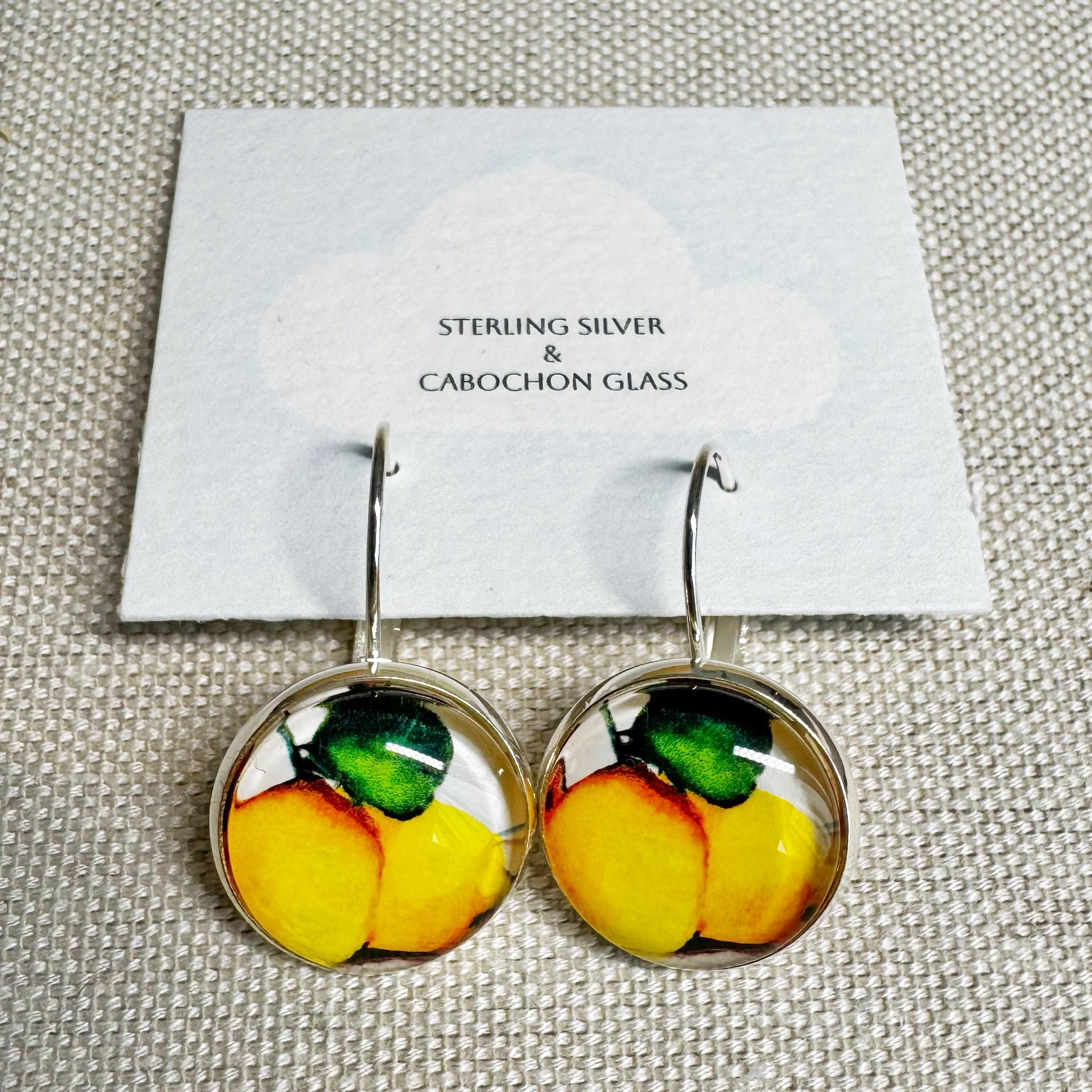 Lemons Sterling Silver Cabochon Earrings