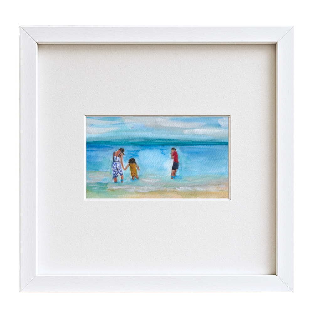 To the Shore Together – Original Framed A5 Watercolour (Whitstable Beach)