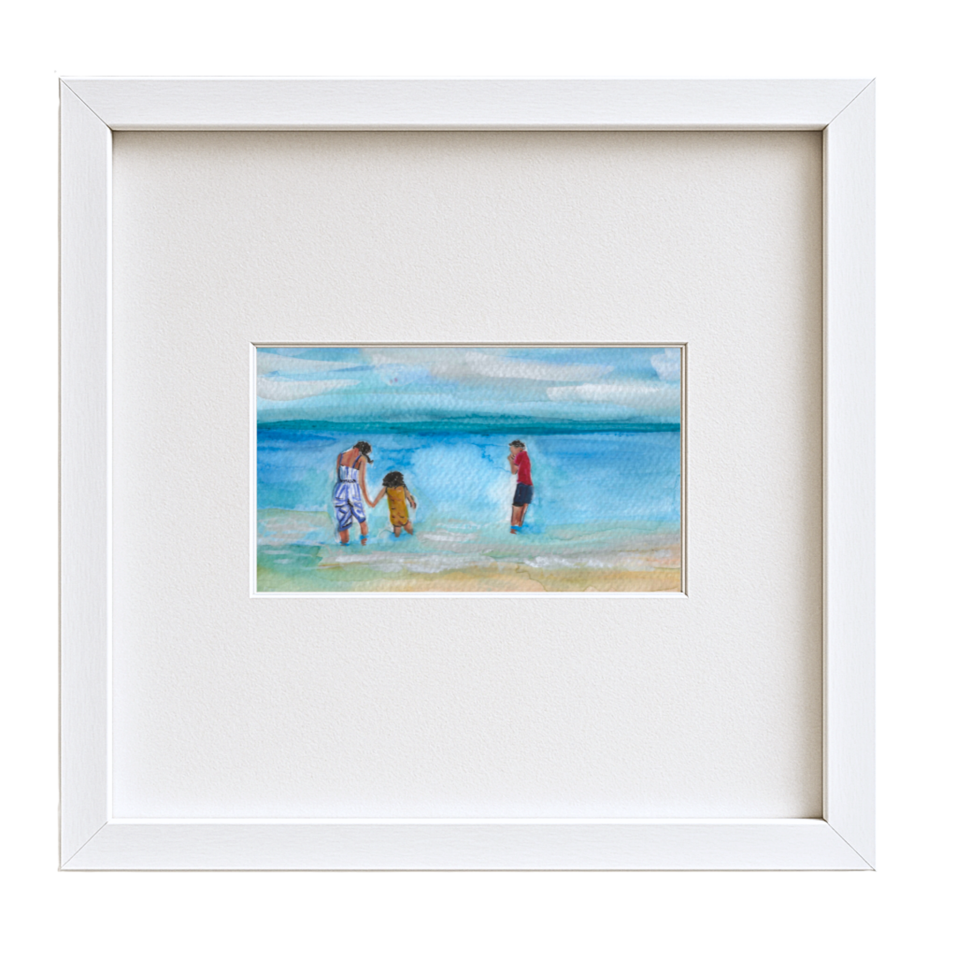 To the Shore Together – Original Framed A5 Watercolour (Whitstable Beach)