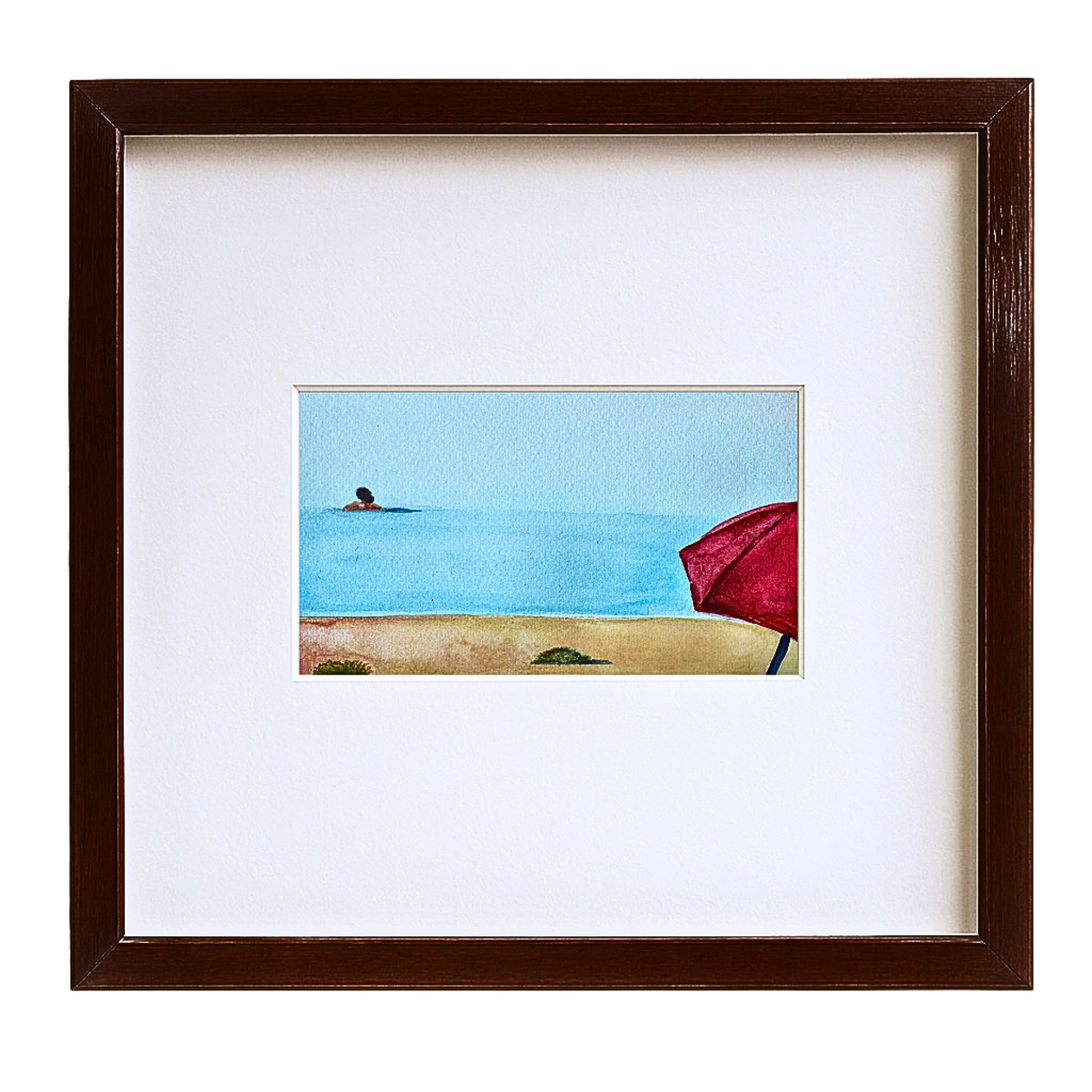 Whitstable Sea Swim, Tankerton – Watercolor Coastal Artwork