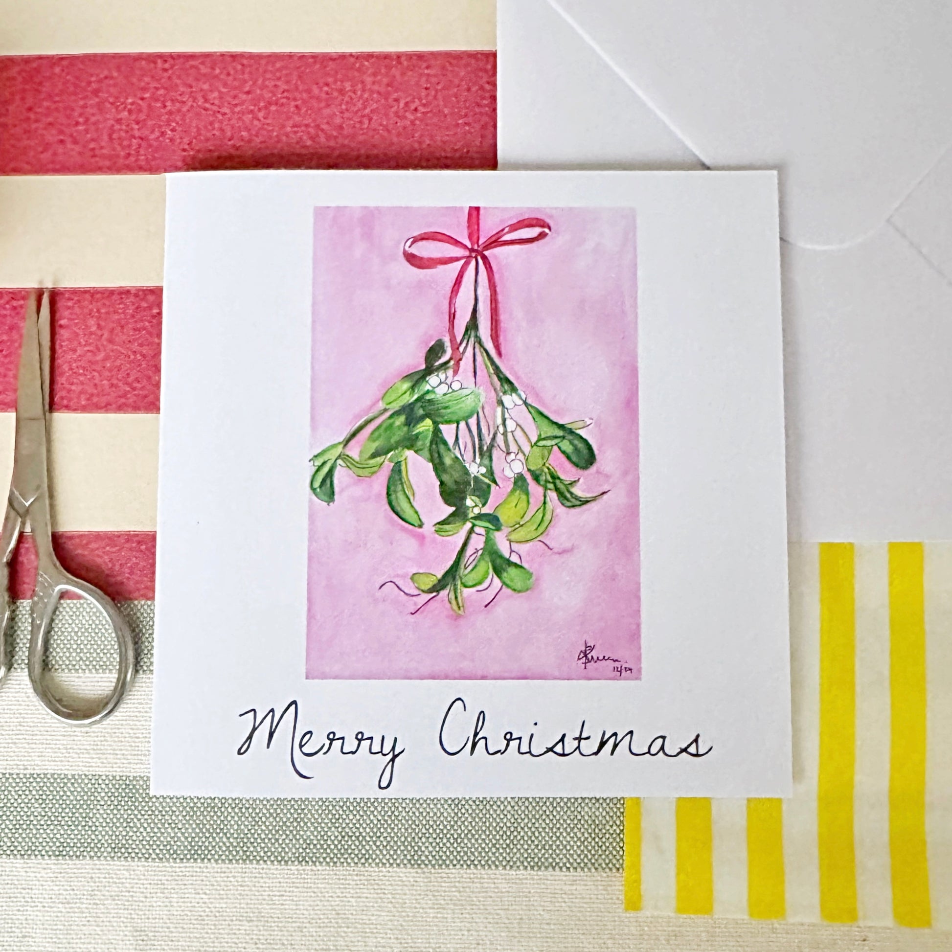Misletoe Christmas Card