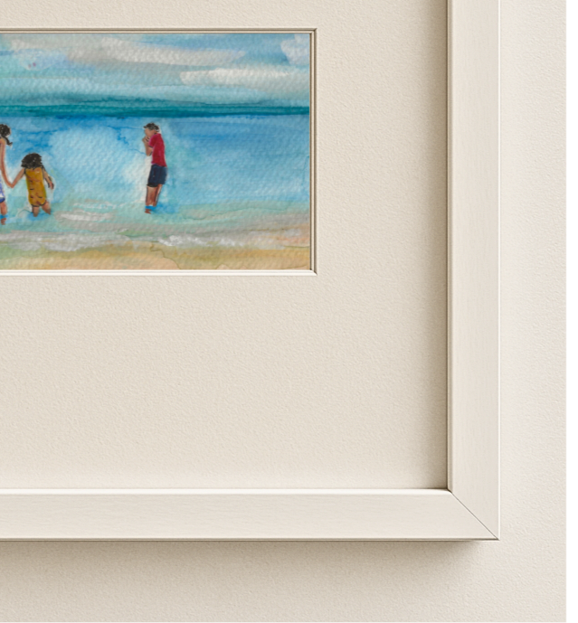 To the Shore Together – Original Framed A5 Watercolour (Whitstable Beach)