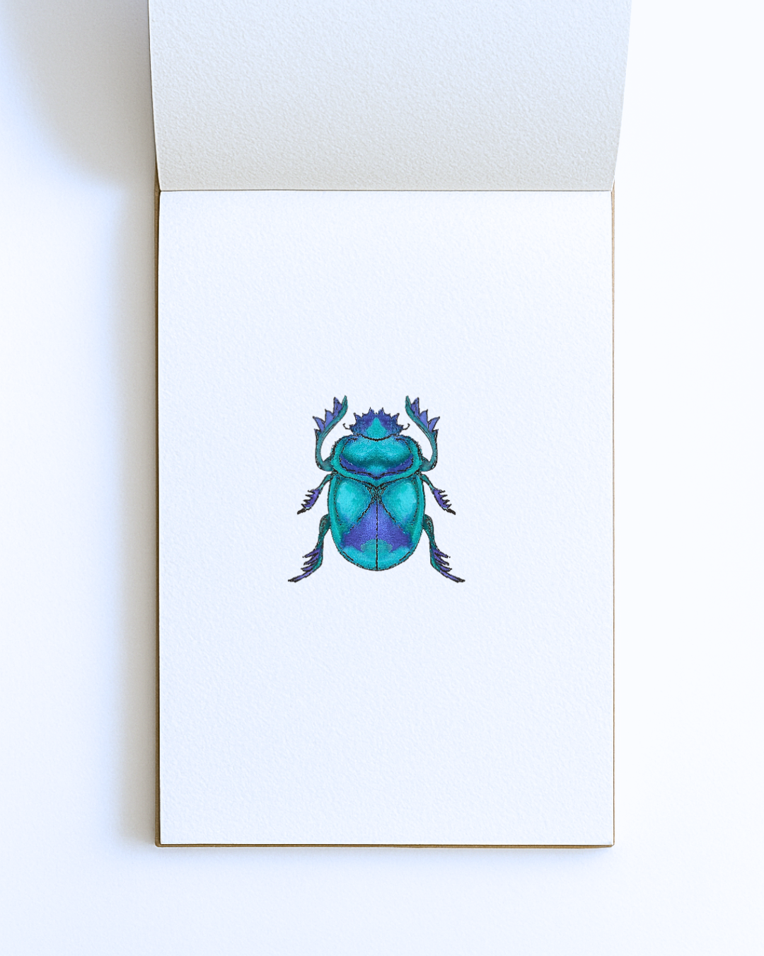 Blue Scarab Beetle – Original A5 Print