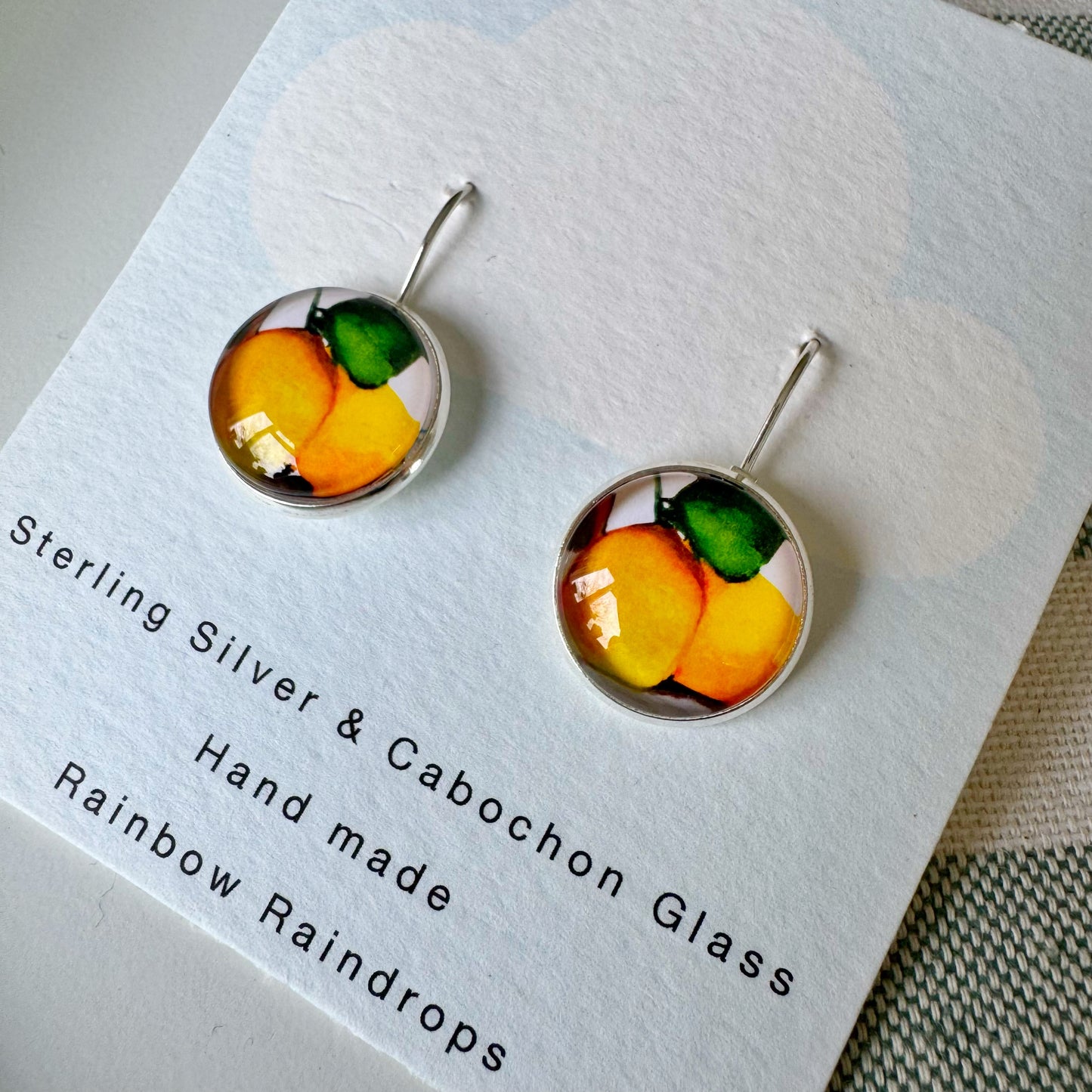 Lemons Sterling Silver Cabochon Earrings