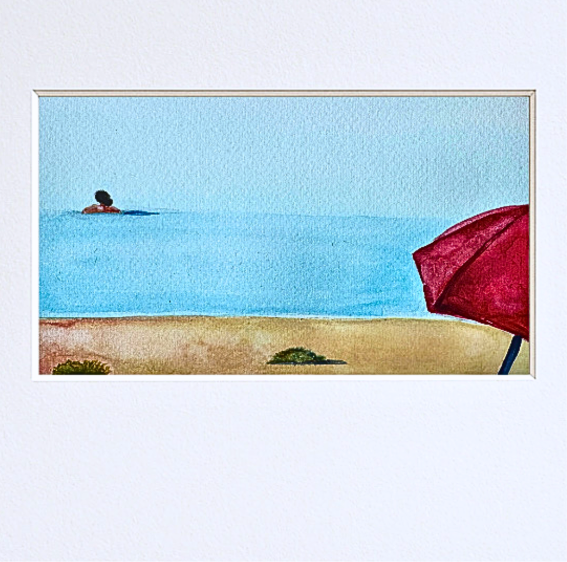 Whitstable Sea Swim, Tankerton – Watercolor Coastal Artwork