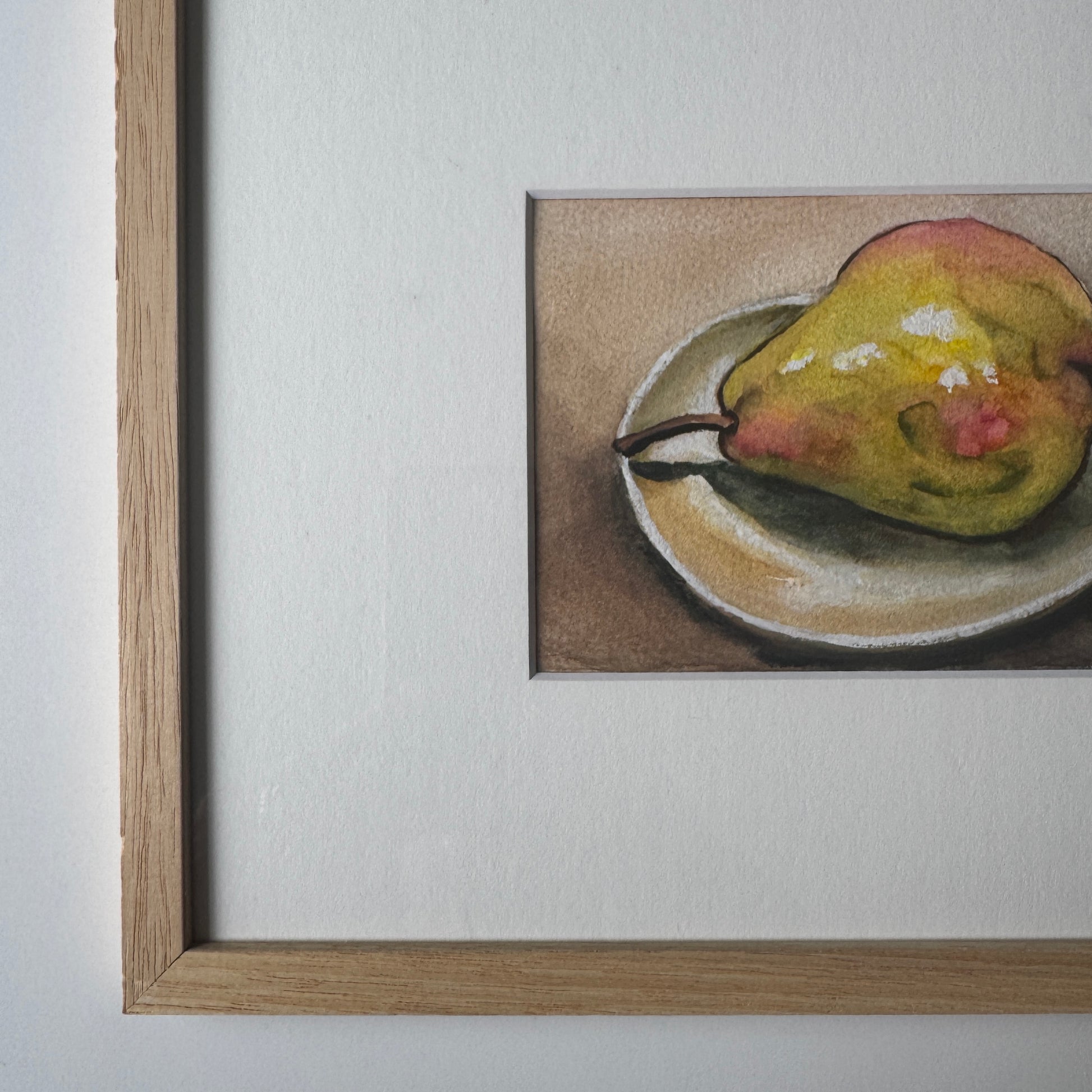 Detail view of “The Weight of Quiet” watercolour painting by Shanaz Minhas, showing soft brushwork and delicate colour transitions.