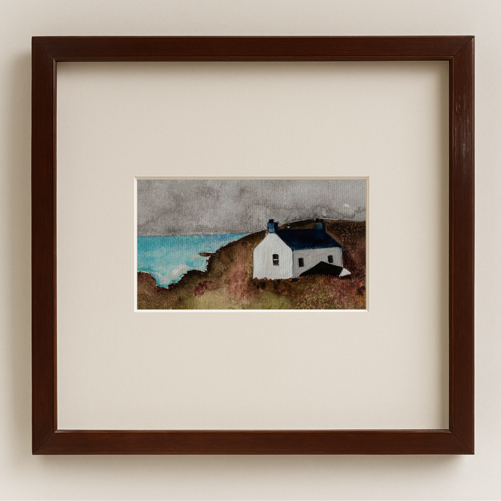 Lonely Cottage, Cornwall – Original Framed A5 Watercolour